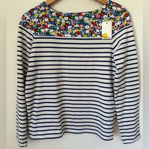 Boden Multicolor Floral and Striped Top